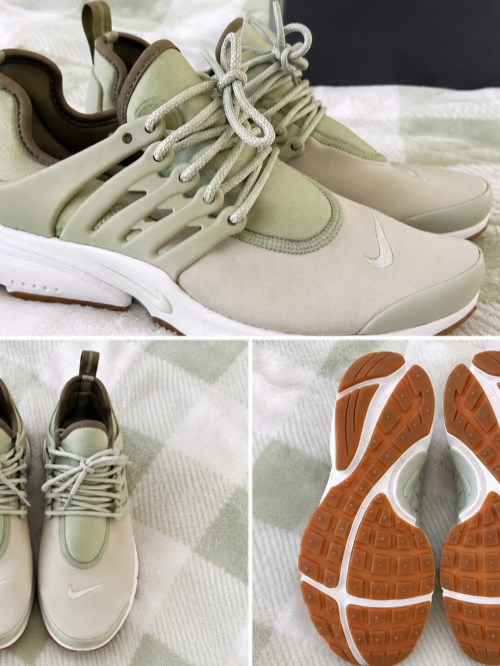 Nike Women’s Slip-On Sneakers — Sage Green, Beige & Gum